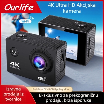 Kamera za nošenje na glavi – 4K video, 16MP fotografije, 2.0″ LCD, TF kartica pohrana, 900mAh baterija