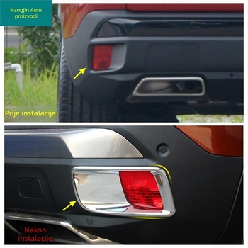 Dekorativni okvir za stražnju maglenku, ABS, elektroplatirana završna obrada, sjajna površina, za Peugeot 4008