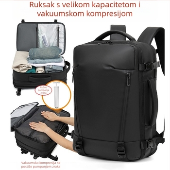 Torba za prijenosno računalo, proširiva, unisex, najlon, kapacitet 20–35 L, remen s zračnim jastučićem