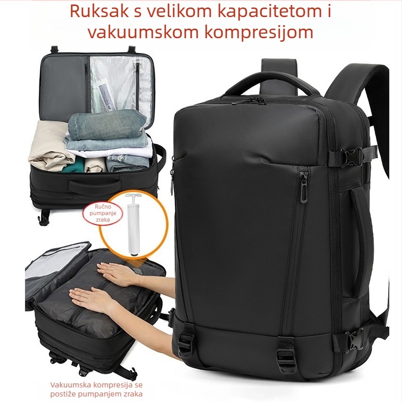 Torba za prijenosno računalo, proširiva, unisex, najlon, kapacitet 20–35 L, remen s zračnim jastučićem