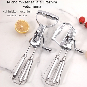 Ručna dvostruka mućkalica za jaja od nehrđajućeg čelika, za pečenje