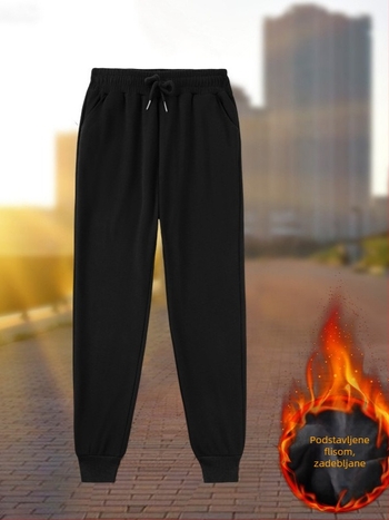 Ženske pamukne sportske hlače s visokim strukom, fleece podstava Silver-Fox Velvet