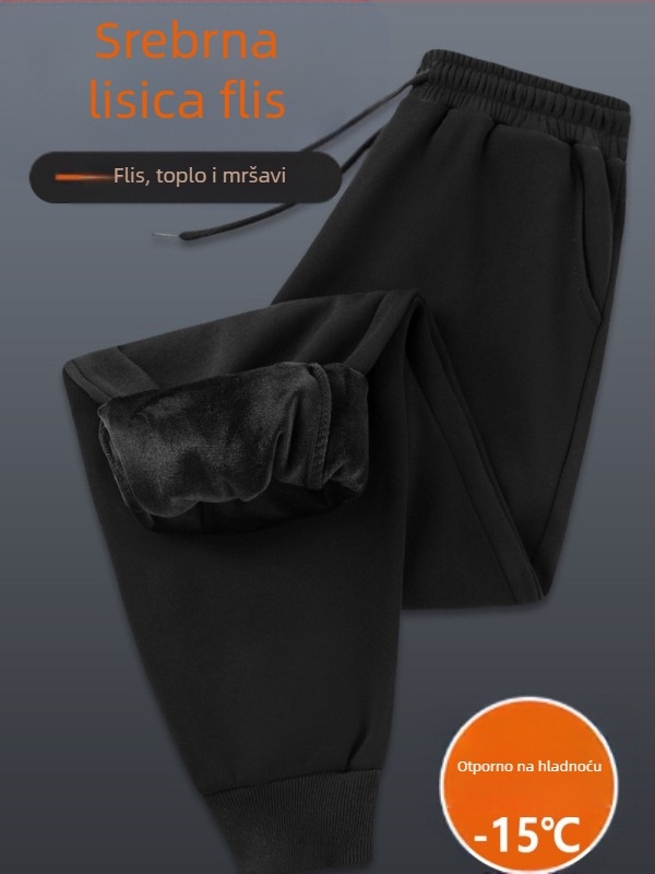 Ženske pamukne sportske hlače s visokim strukom, fleece podstava Silver-Fox Velvet