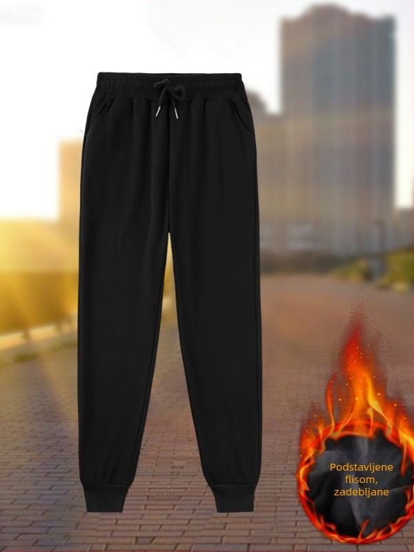Ženske pamukne sportske hlače s visokim strukom, fleece podstava Silver-Fox Velvet