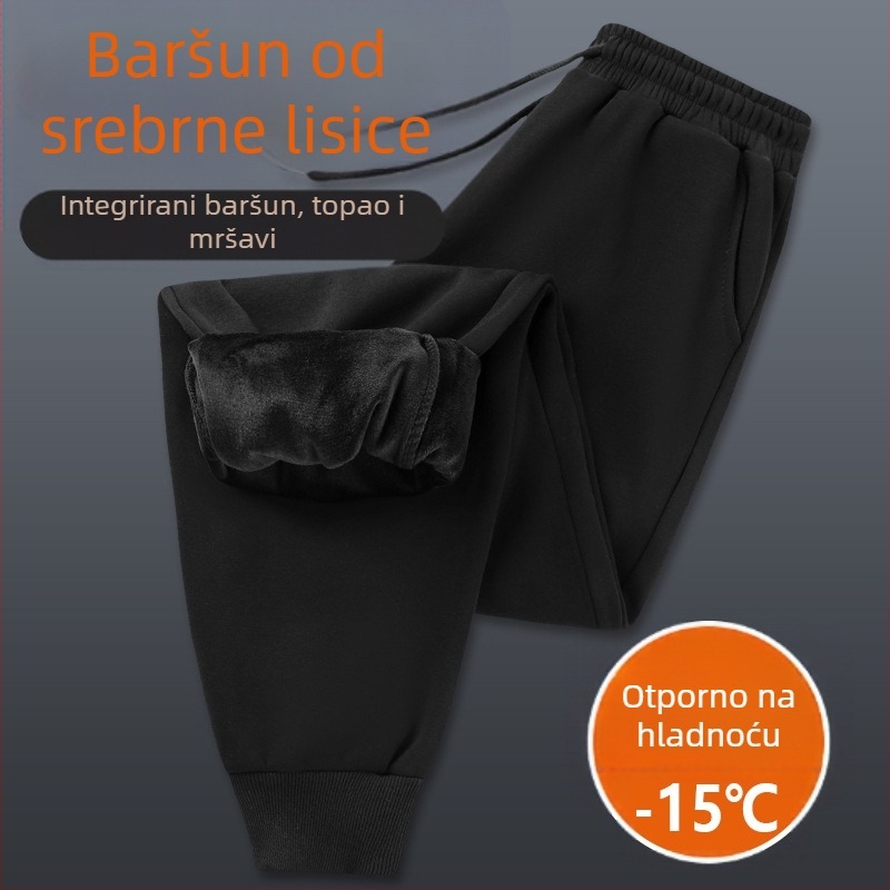 Ženske pamukne sportske hlače s visokim strukom, fleece podstava Silver-Fox Velvet