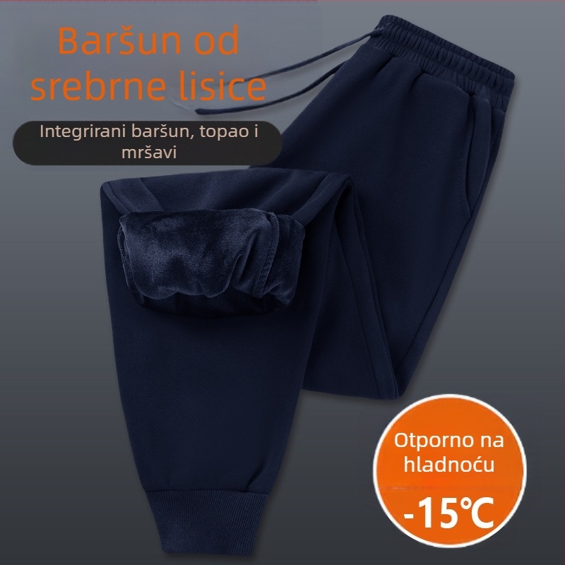 Ženske pamukne sportske hlače s visokim strukom, fleece podstava Silver-Fox Velvet