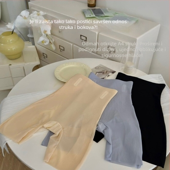 Shapewear bokserice s visokim strukom, prozračna najlon tkanina, kontrola abdomena, podizanje bokova, bez vidljivih linija donjeg rublja