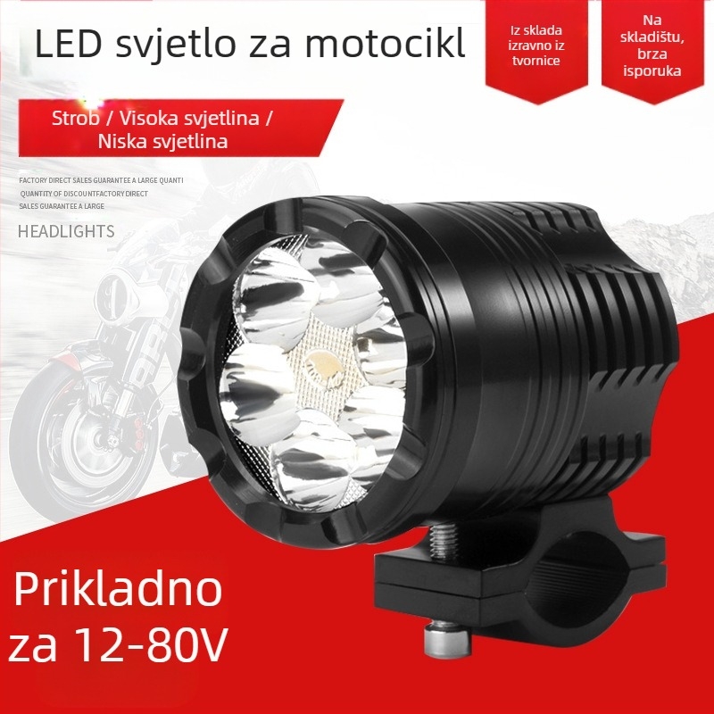 LED prednje svjetlo za motocikl, 30W, 12-80V, 3000-3500 lm, model XCD-1066