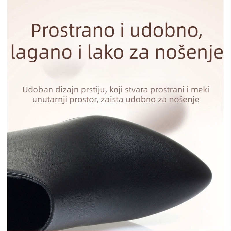 Ženske kratke čizme od mikrovlakna, korejskog stila, šiljat nos, 3–5 cm debeli pet, bočni zatvarač, podstava od umjetnog krzna