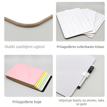 Dvostruka ploča za brisanje suhim brisanjem za djecu – prijenosna mini ploča s MDF okvirom, Melamin ploča, Dreater