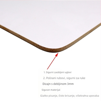 Dvostruka ploča za brisanje suhim brisanjem za djecu – prijenosna mini ploča s MDF okvirom, Melamin ploča, Dreater