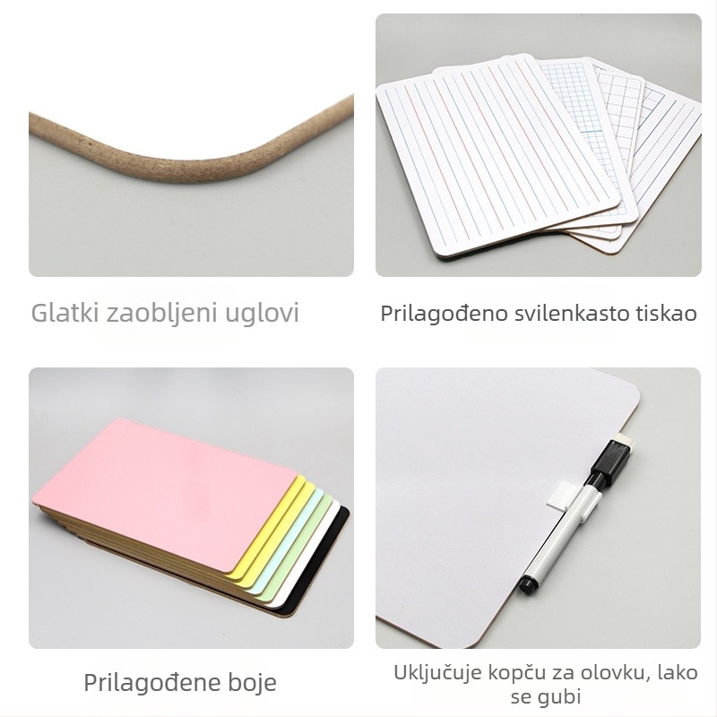 Dvostruka ploča za brisanje suhim brisanjem za djecu – prijenosna mini ploča s MDF okvirom, Melamin ploča, Dreater