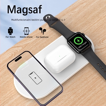 F184 Magnetični bežični punjač 3-u-1 s USB-C, CE/FCC/ROHS certificirano