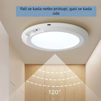 Stropna LED svjetiljka s senzorom pokreta, pokrivenost 5–10 m², napon ≤36V