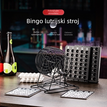Bingo stroj za miješanje brojeva s rotirajućim kotačićem – ručno izvlačenje, poboljšanje atmosfere na zabavi, interaktivna igračka, konstrukcija od željeza i plastike