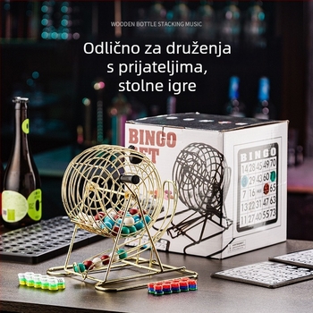 Bingo stroj za miješanje brojeva s rotirajućim kotačićem – ručno izvlačenje, poboljšanje atmosfere na zabavi, interaktivna igračka, konstrukcija od željeza i plastike