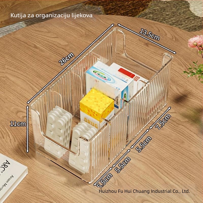 Kutija za lijekove, PET kutija s pretincima, plastika, bez poklopca