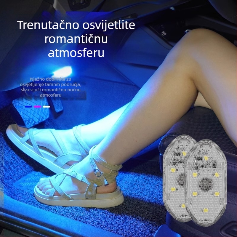 Automobilsko LED ambijentalno svjetlo s dodirnim lampom za čitanje, svjetlo na pragovima vrata i senzorsko osvjetljenje (univerzalna kompatibilnost, dodirna kontrola, lampica za čitanje, senzorsko osvjetljenje)