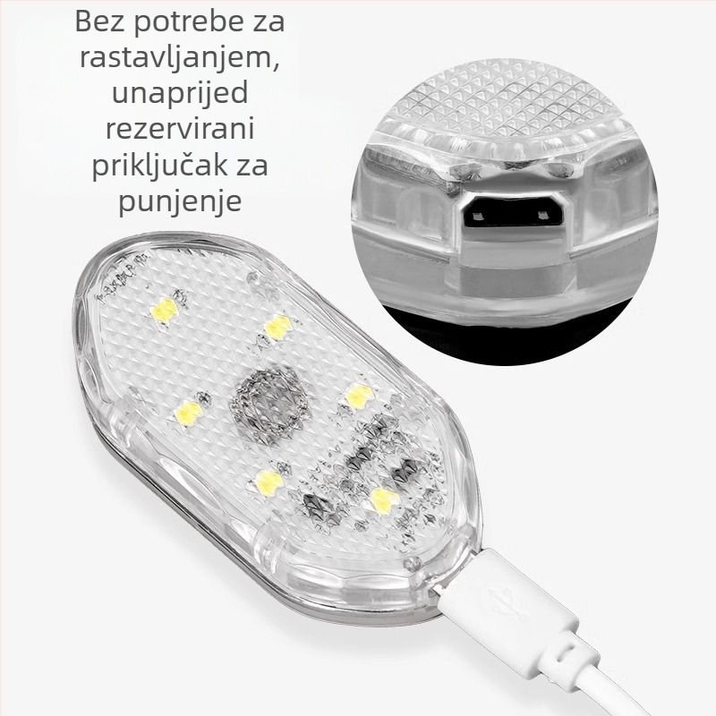 Automobilsko LED ambijentalno svjetlo s dodirnim lampom za čitanje, svjetlo na pragovima vrata i senzorsko osvjetljenje (univerzalna kompatibilnost, dodirna kontrola, lampica za čitanje, senzorsko osvjetljenje)