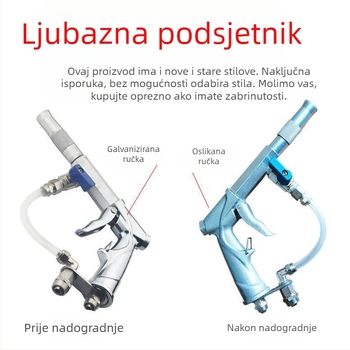 Wangchi dvostruko korištenje pištolj za čišćenje zrak-voda visokotlačni za pranje automobila, ABS glava pištolja, dvostruka cijev