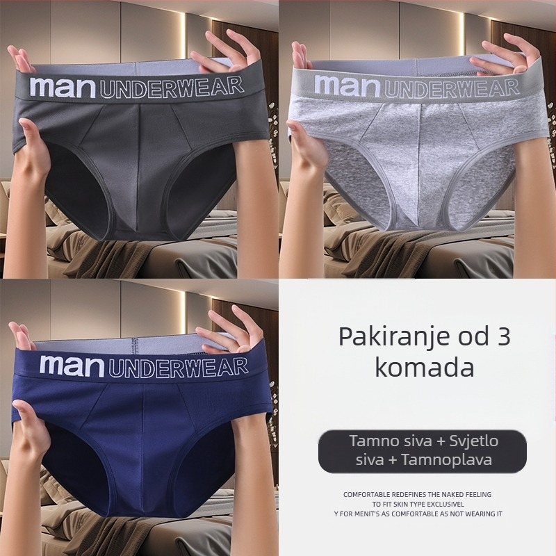 Muške pamukaste gaće sa srednjim strukom, antibakterijske, pamuk podstava u području prepona, proljeće 2025