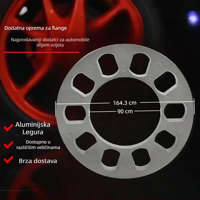 TIROL aluminijski hub flange — uzorak s 5 i 4 rupa, debljina 12 mm, mogućnost prilagodbe