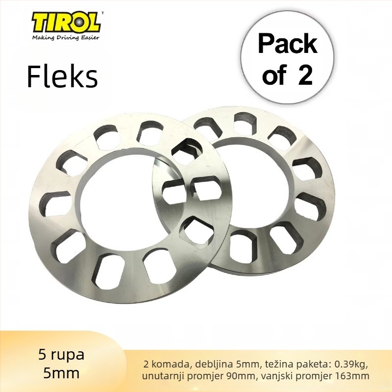 TIROL aluminijski hub flange — uzorak s 5 i 4 rupa, debljina 12 mm, mogućnost prilagodbe