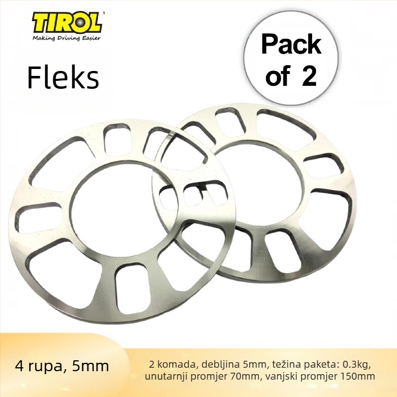 TIROL aluminijski hub flange — uzorak s 5 i 4 rupa, debljina 12 mm, mogućnost prilagodbe