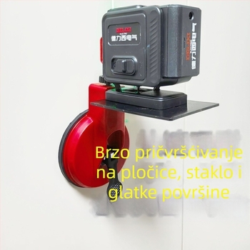 Laserski nivo s usisnom čašom za keramičke pločice i staklo, vanjska zidna montaža, visoka preciznost, Strength Factory