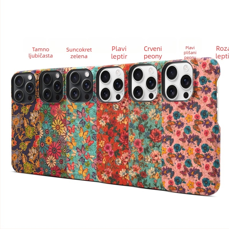 Denior futrola za stražnju stranu od pluta za iPhone 14 Pro / Pro Max / 14 Max, ručno izrađena, otporna na padove