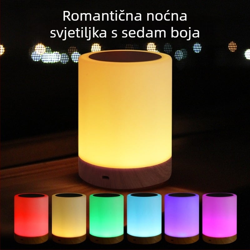 Noćna lampica s ugrađenom baterijom, stakleno sjenilo, gumbasti prekidač, pametna kontrola, napon ≤36V