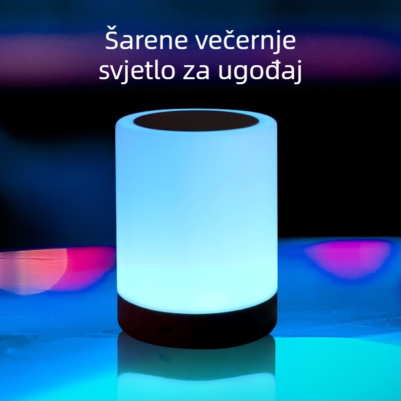 Noćna lampica s ugrađenom baterijom, stakleno sjenilo, gumbasti prekidač, pametna kontrola, napon ≤36V