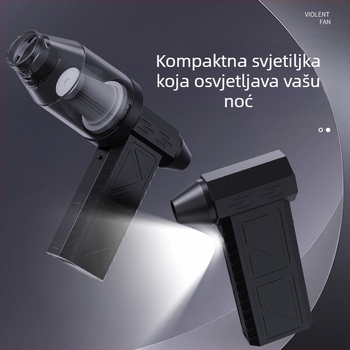 Ručni turbinski ventilator za kampiranje — bežični, 7.4V, 50W, usisavanje 11000Pa; rasvjeta i čišćenje prašine