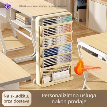 Sklopivi plastični regal za knjige za stol, 5 polica, moderni minimalistički stil