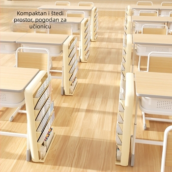 Sklopivi plastični regal za knjige za stol, 5 polica, moderni minimalistički stil