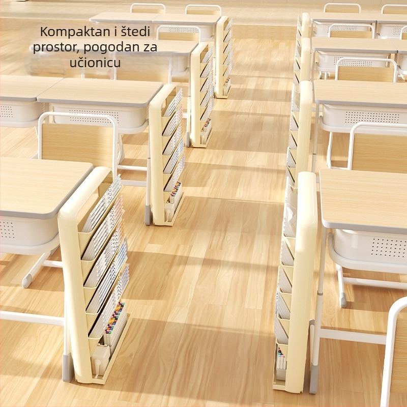 Sklopivi plastični regal za knjige za stol, 5 polica, moderni minimalistički stil