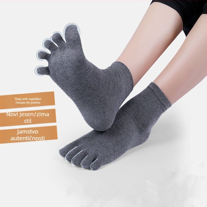 Pamukaste pete-prstne čarape za jogu, prozračne, antibakterijske, upijaju znoj, deodoriraju, unisex, četiri sezone