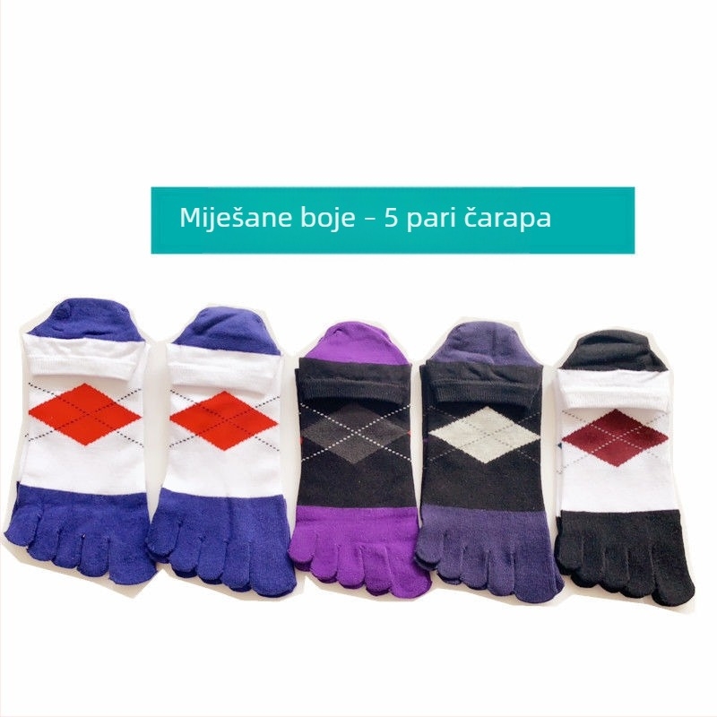 Pamukaste pete-prstne čarape za jogu, prozračne, antibakterijske, upijaju znoj, deodoriraju, unisex, četiri sezone