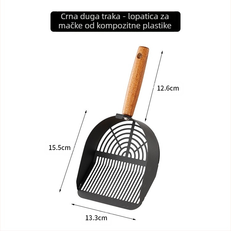 Nerđajući čelična lopatica za mačji izmet s integriranim grubim i finim otvorima, lako za čišćenje, model Tx-089