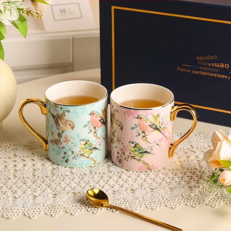 Set šalice od kostnog porculana – moderni minimalistički stil, poklon za rođendane i useljenje, idealno za parove