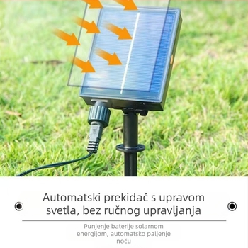 KM-S100 Solarni LED treperići niz za vanjsku upotrebu – IP65 vodootporno, upravljanje daljinskim i tipkom, snaga svjetla 6000