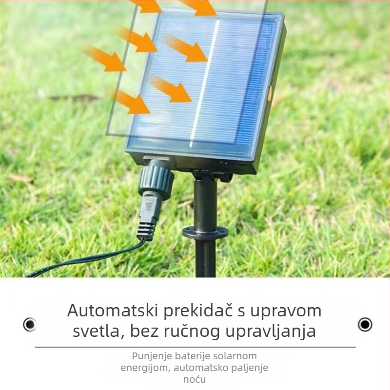 KM-S100 Solarni LED treperići niz za vanjsku upotrebu – IP65 vodootporno, upravljanje daljinskim i tipkom, snaga svjetla 6000