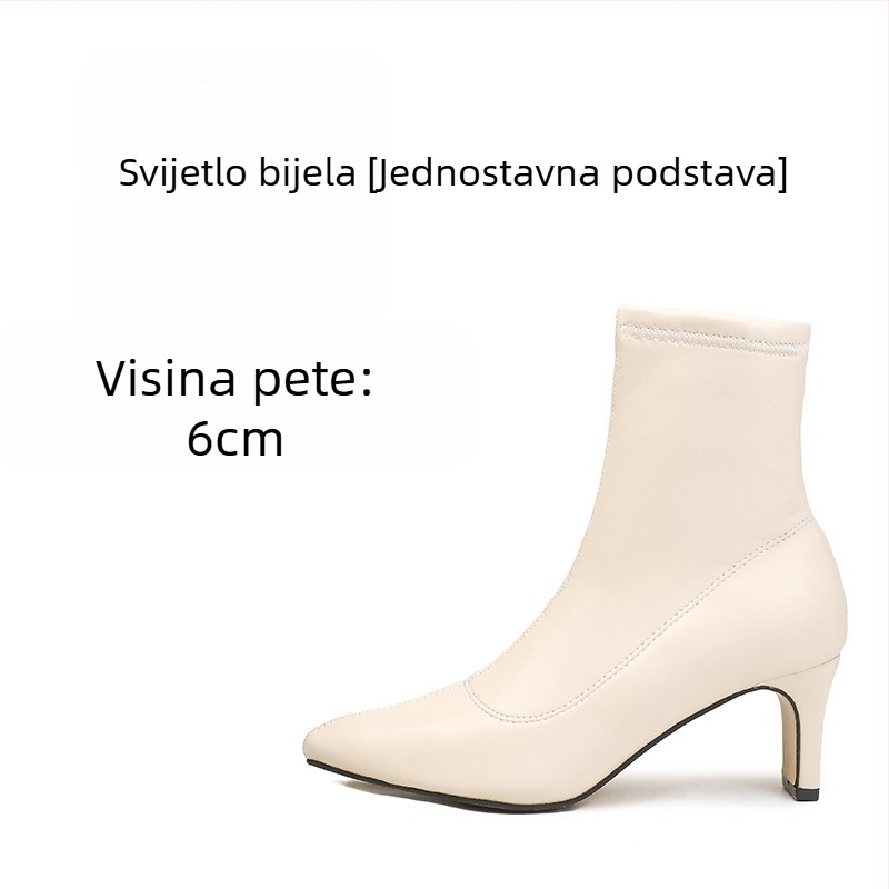 Martin čizme za žene s oštrim nosom, srednje visokom masivnom petom (3–5 cm), gornji dio od mikrovlakna, gumeni đon, bočni zatvarač