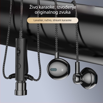 KCKZ C91 žičane Lavalier slušalice s Type-C/3.5 mm utorom, 14.2 mm driver, kabel 1.5 m, ugrađeni mikrofon, 20–20000 Hz