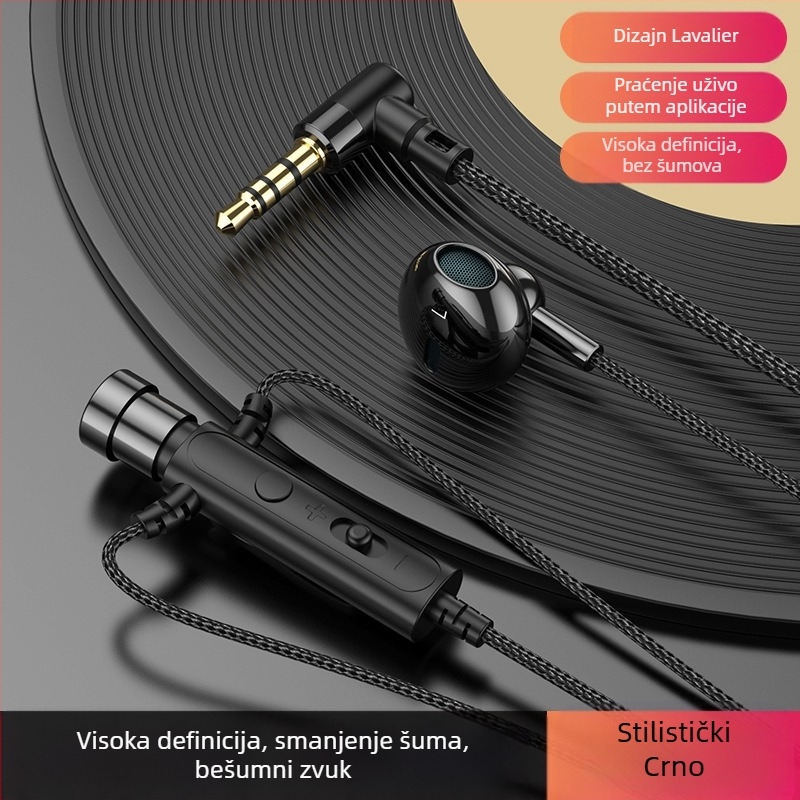 KCKZ C91 žičane Lavalier slušalice s Type-C/3.5 mm utorom, 14.2 mm driver, kabel 1.5 m, ugrađeni mikrofon, 20–20000 Hz