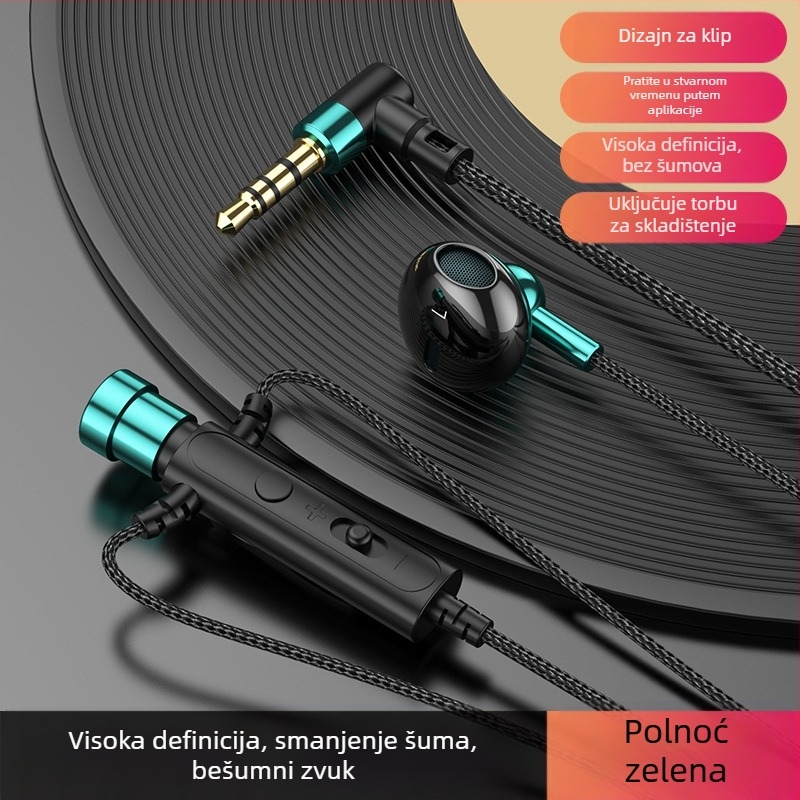 KCKZ C91 žičane Lavalier slušalice s Type-C/3.5 mm utorom, 14.2 mm driver, kabel 1.5 m, ugrađeni mikrofon, 20–20000 Hz