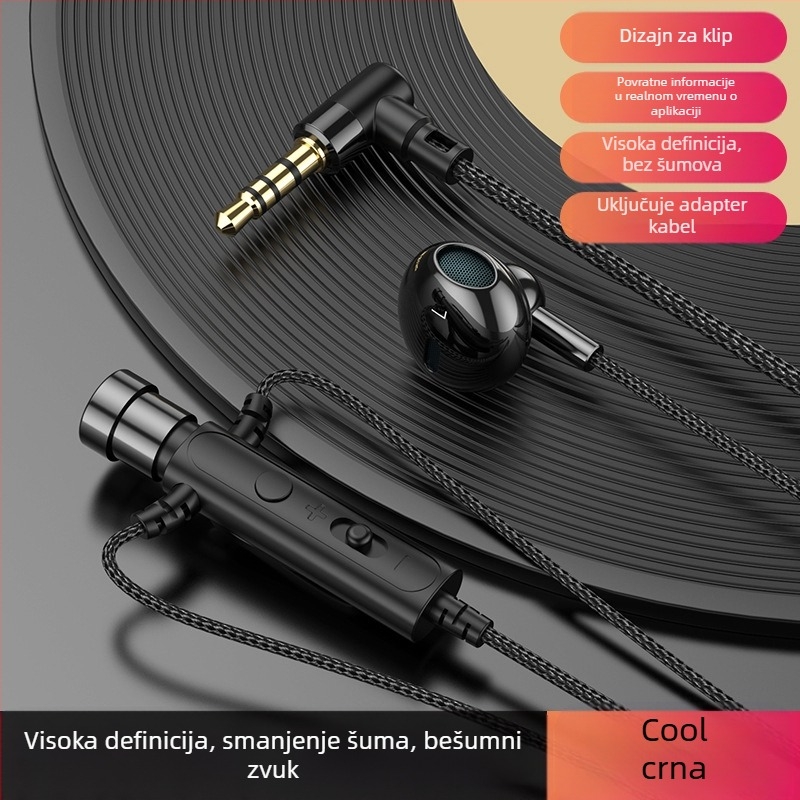 KCKZ C91 žičane Lavalier slušalice s Type-C/3.5 mm utorom, 14.2 mm driver, kabel 1.5 m, ugrađeni mikrofon, 20–20000 Hz