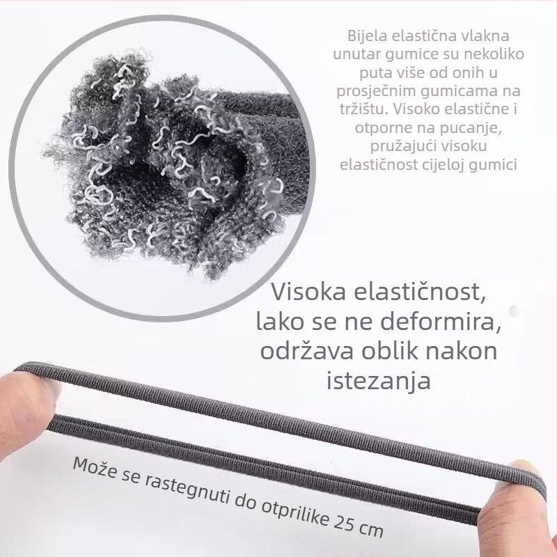 Elastična gumica za visoku repu — bezšivna, visoke elastičnosti, poliestersko vlakno, marka Unique Item, proljeće 2025, stil crtani, svježe i slatko