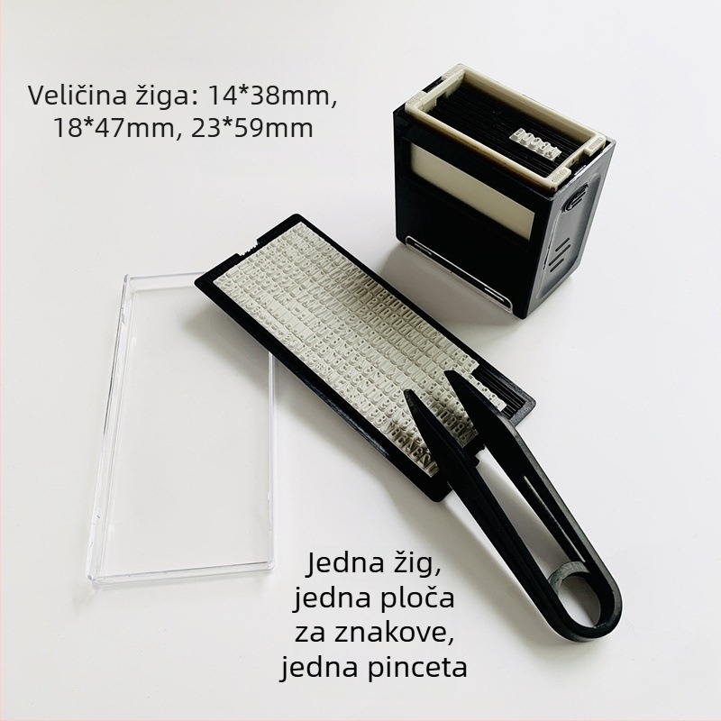Dial stamp set – Plastični pravokutni pečat za financijske urede; dopunjavanje tinte
