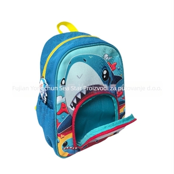 Dječji ruksak za vrtić s printom ajkule, od Oxford platna, prozračan i otporan na trošenje, zakrivljene naramenice